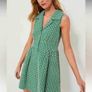NWT Tuckernuck Green Briar Eyelet Sleeveless Noelle Shirt Dress - Size Medium